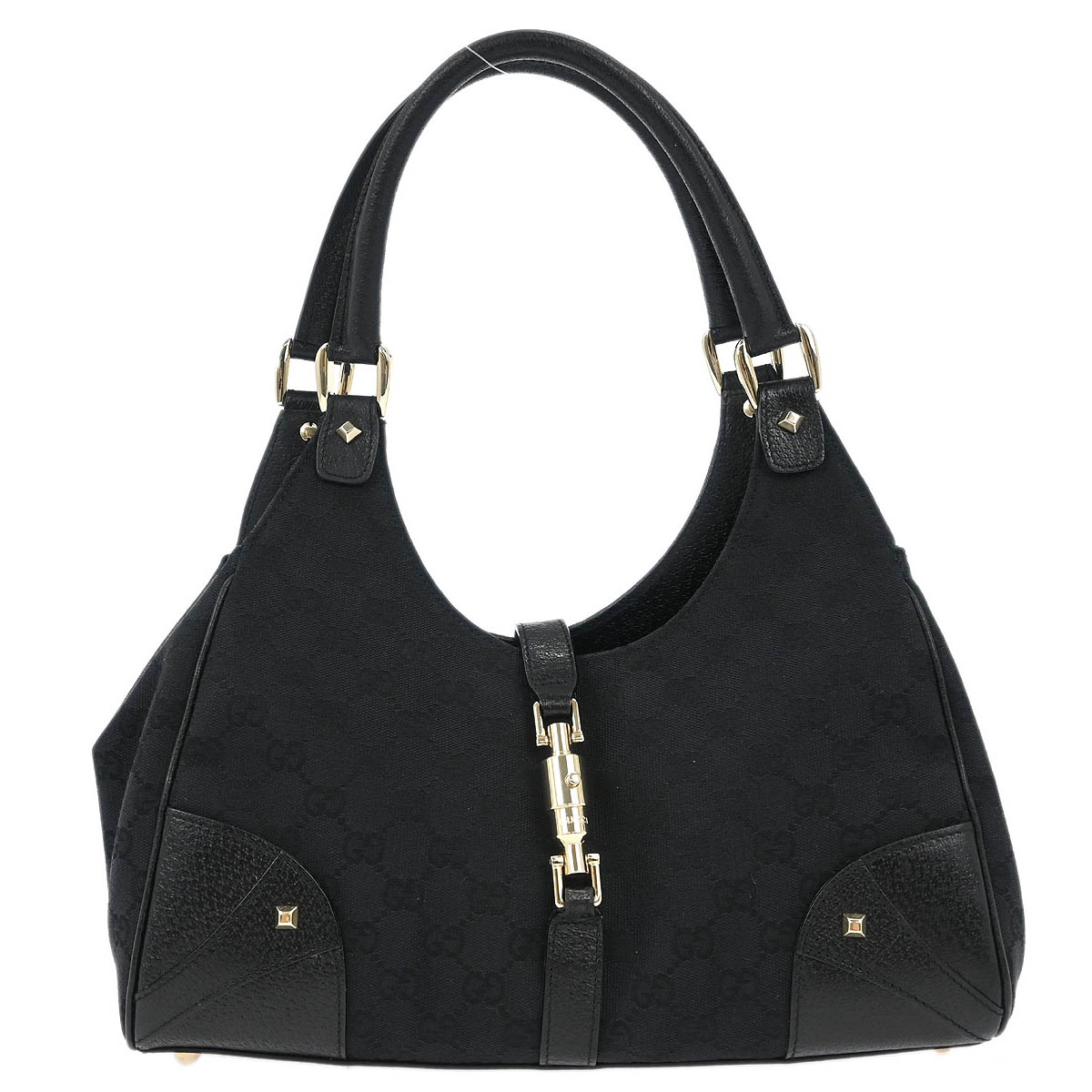 Gucci Black GG Jackie Hobo Handbag
