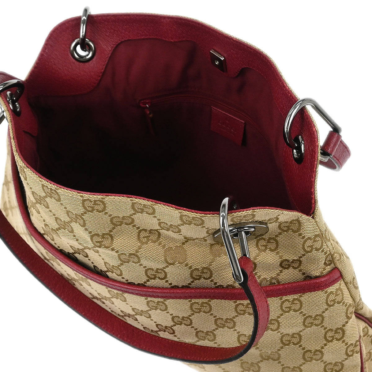 Gucci Beige Canvas GG Hobo Handbag