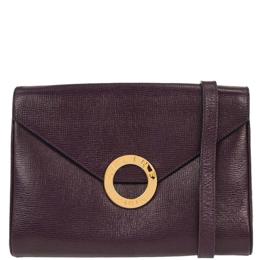 Celine Purple Leather Circle Shoulder Bag