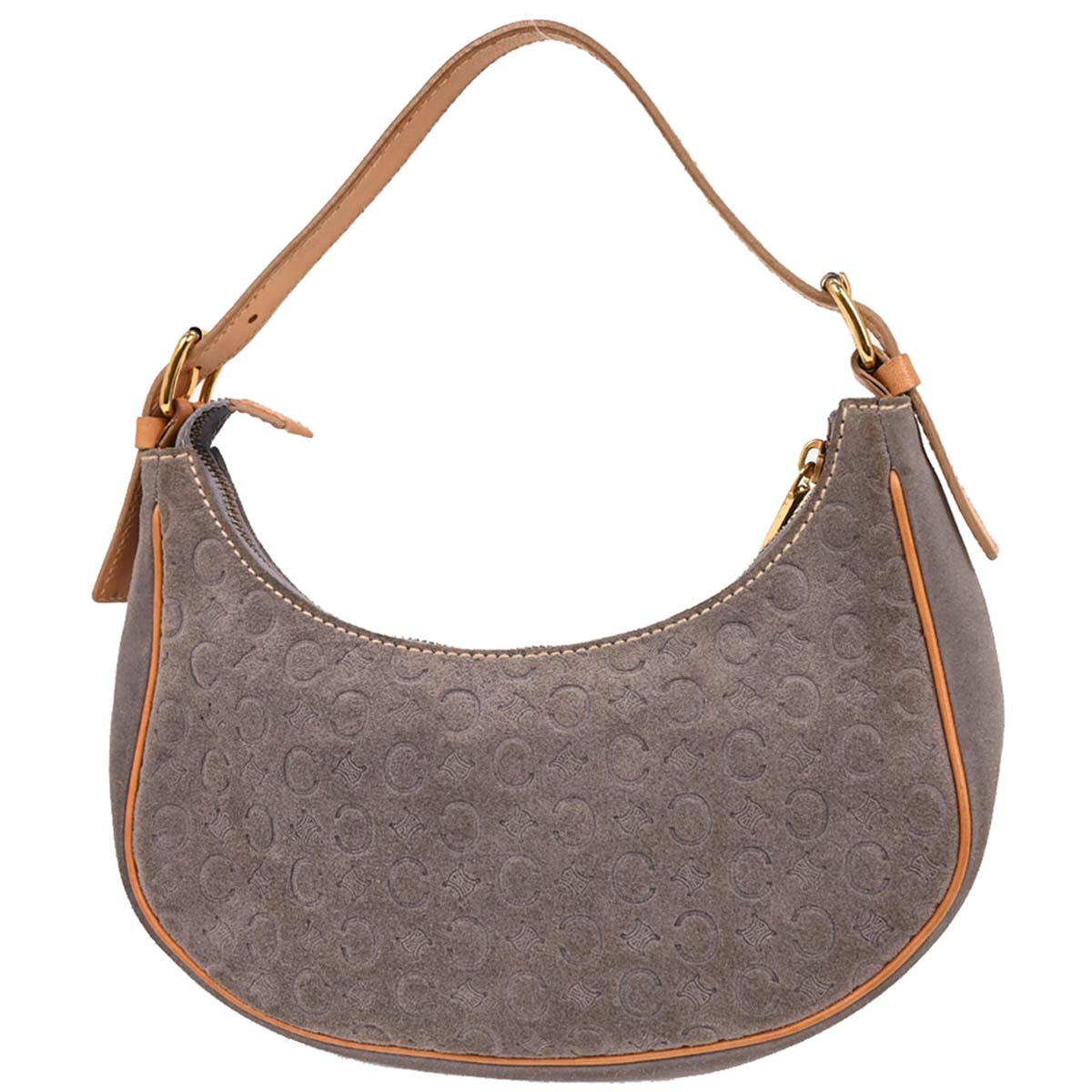 Celine Gray Suede Macadam Handbag