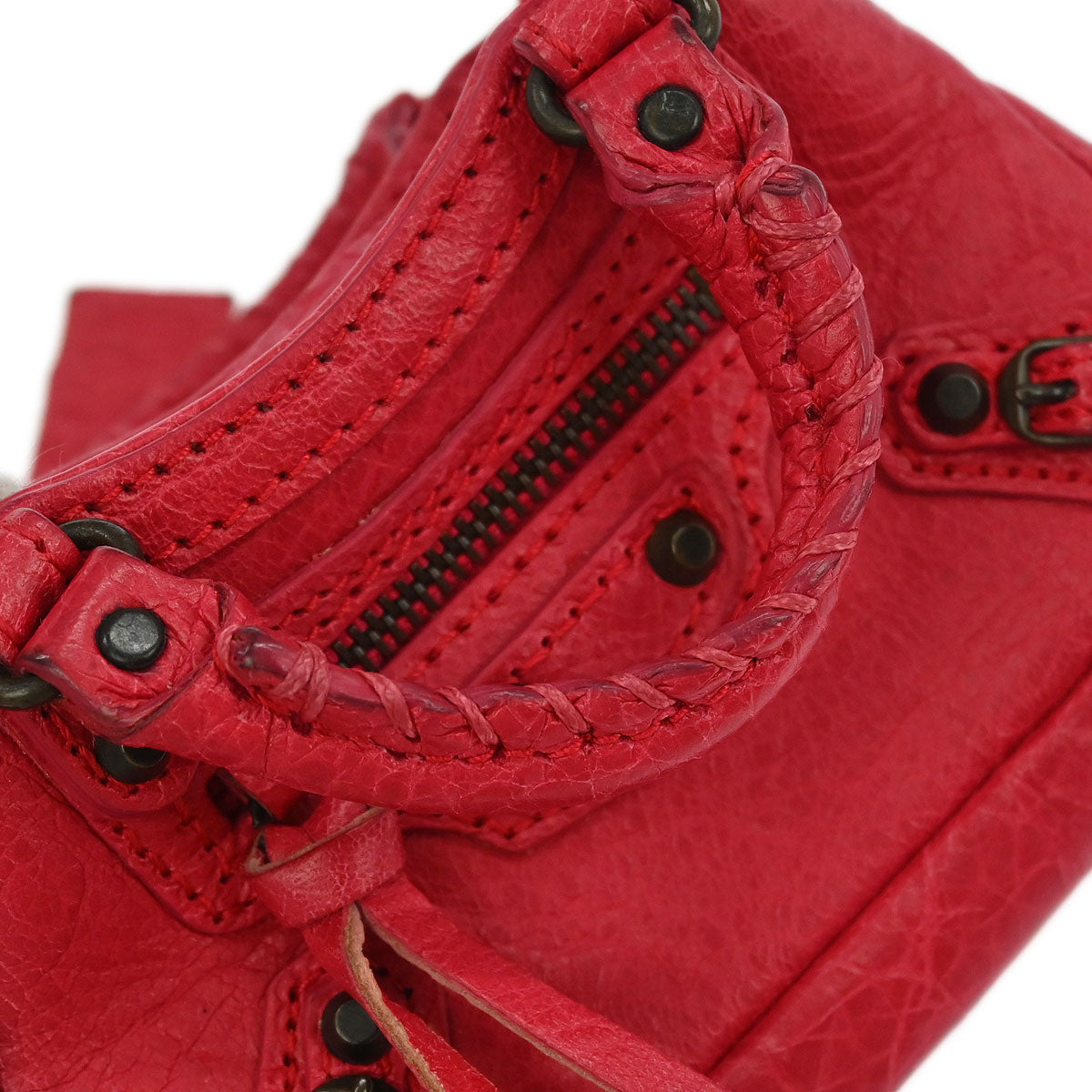 Balenciaga Red Bag Charm Coin Case Key Ring Small Good