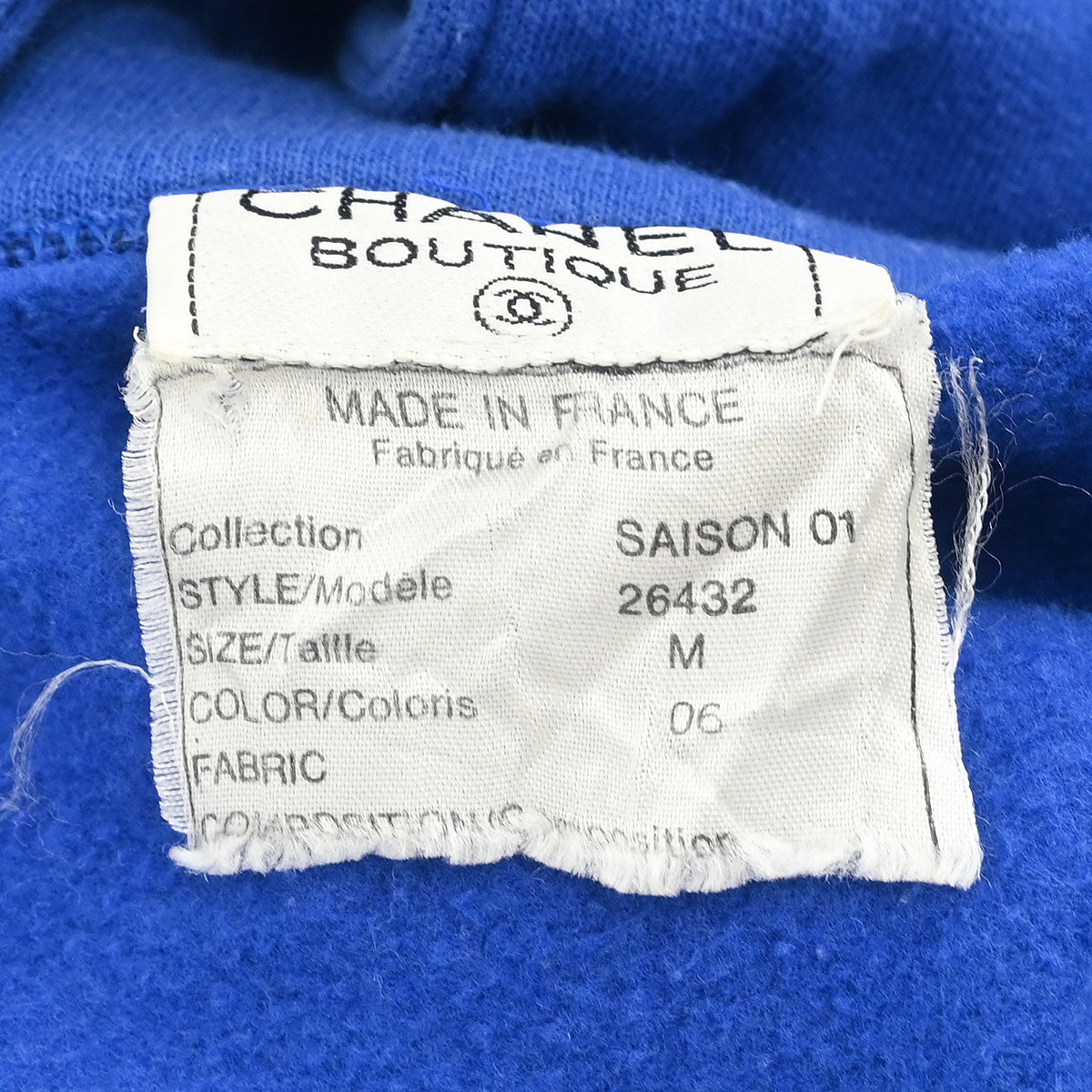 Chanel Hoodie Top Blue #M