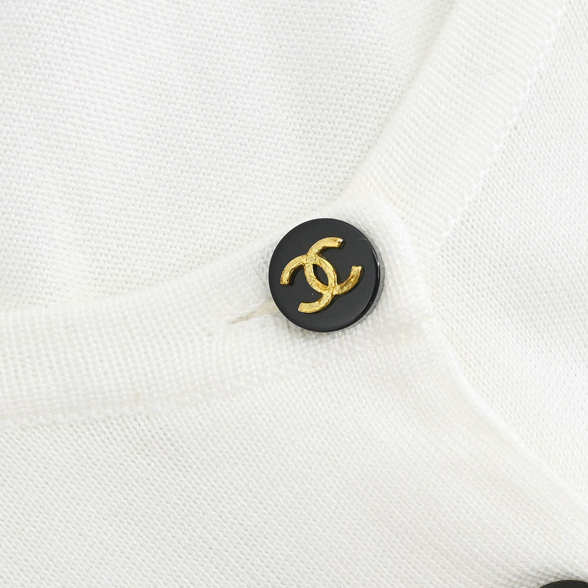 Chanel Short Sleeve Cardigan White #36