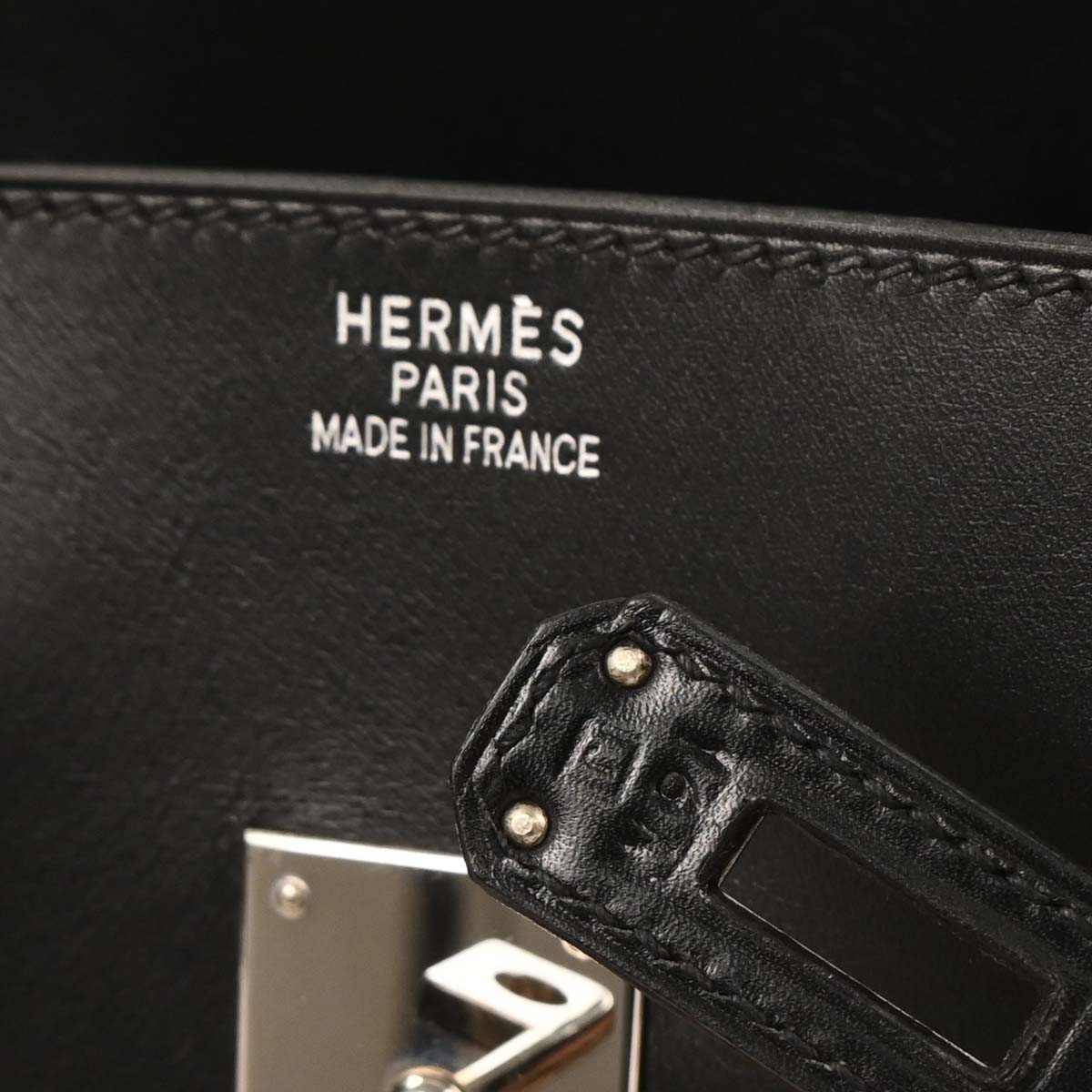 Hermes Black Orange Box Calf Potamos Haut a Courroies 36 Handbag