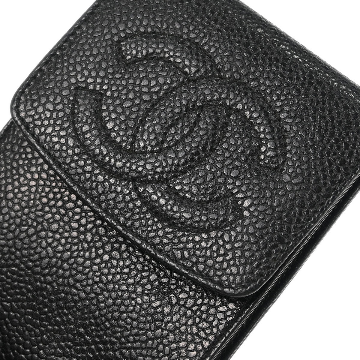Chanel Black Calfskin Timeless Sunglasses Case Small Good