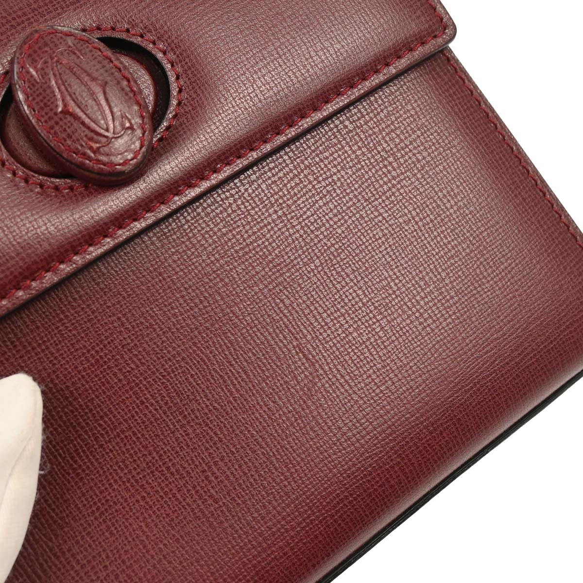 Cartier Bordeaux Leather Handbag