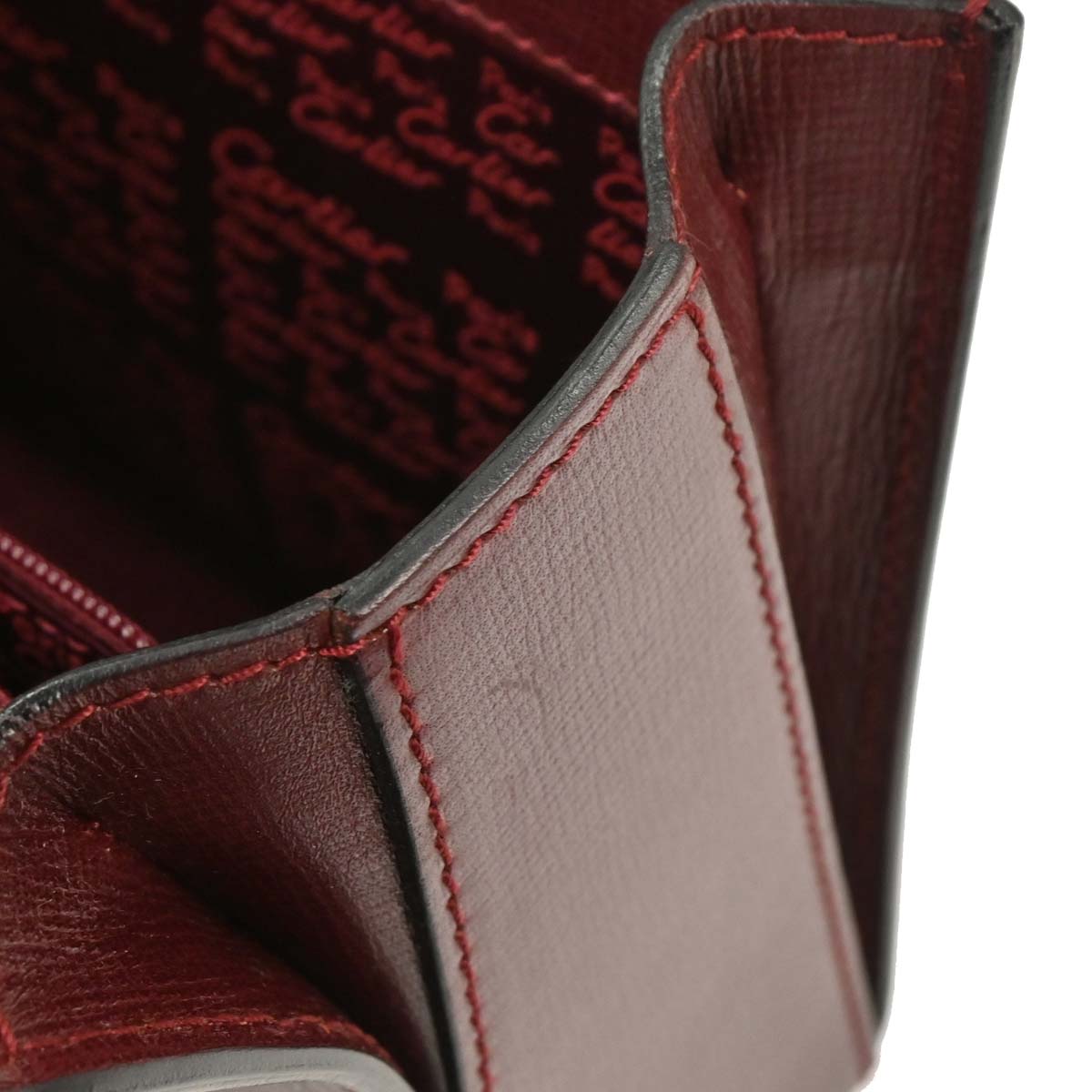 Cartier Bordeaux Leather Handbag