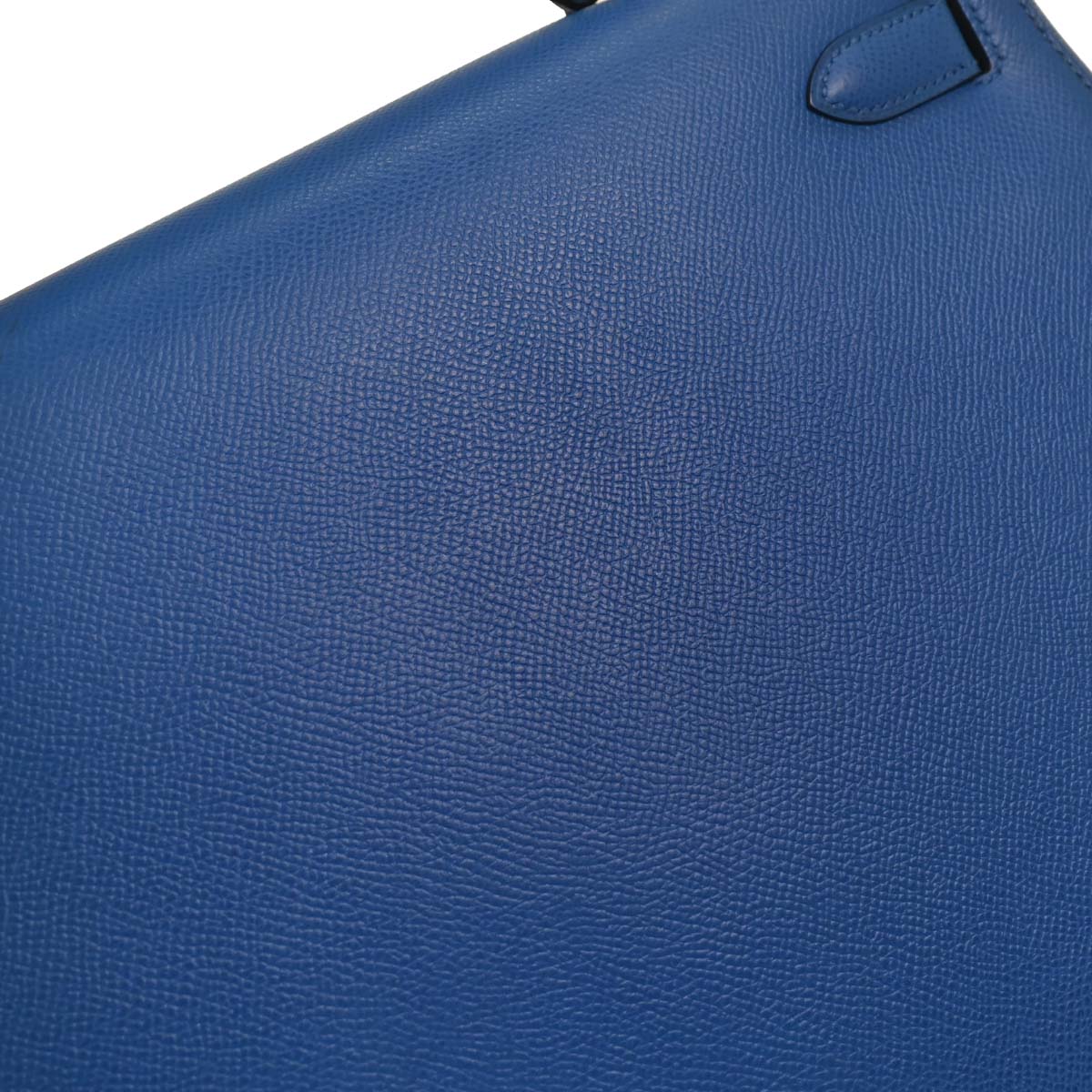 Hermes 1996 Blue France Courchevel Kelly 32 Sellier Handbag