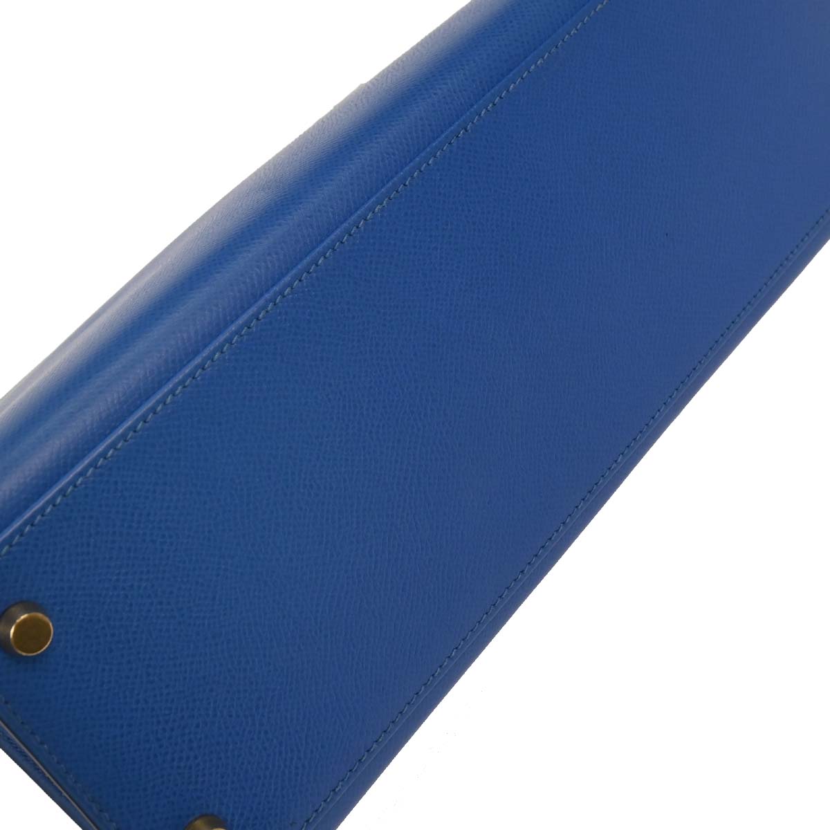 Hermes 1996 Blue France Courchevel Kelly 32 Sellier Handbag