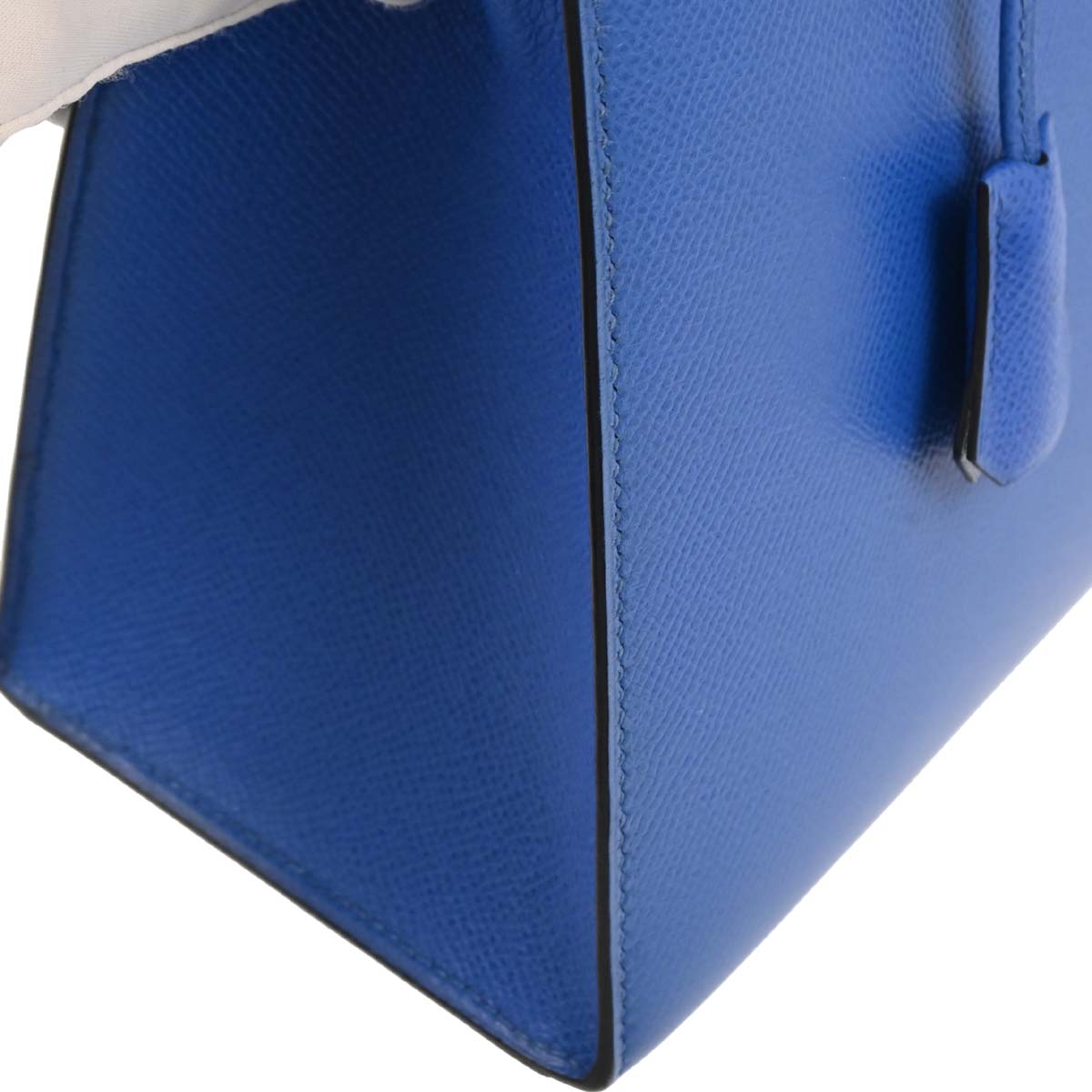 Hermes 1996 Blue France Courchevel Kelly 32 Sellier Handbag
