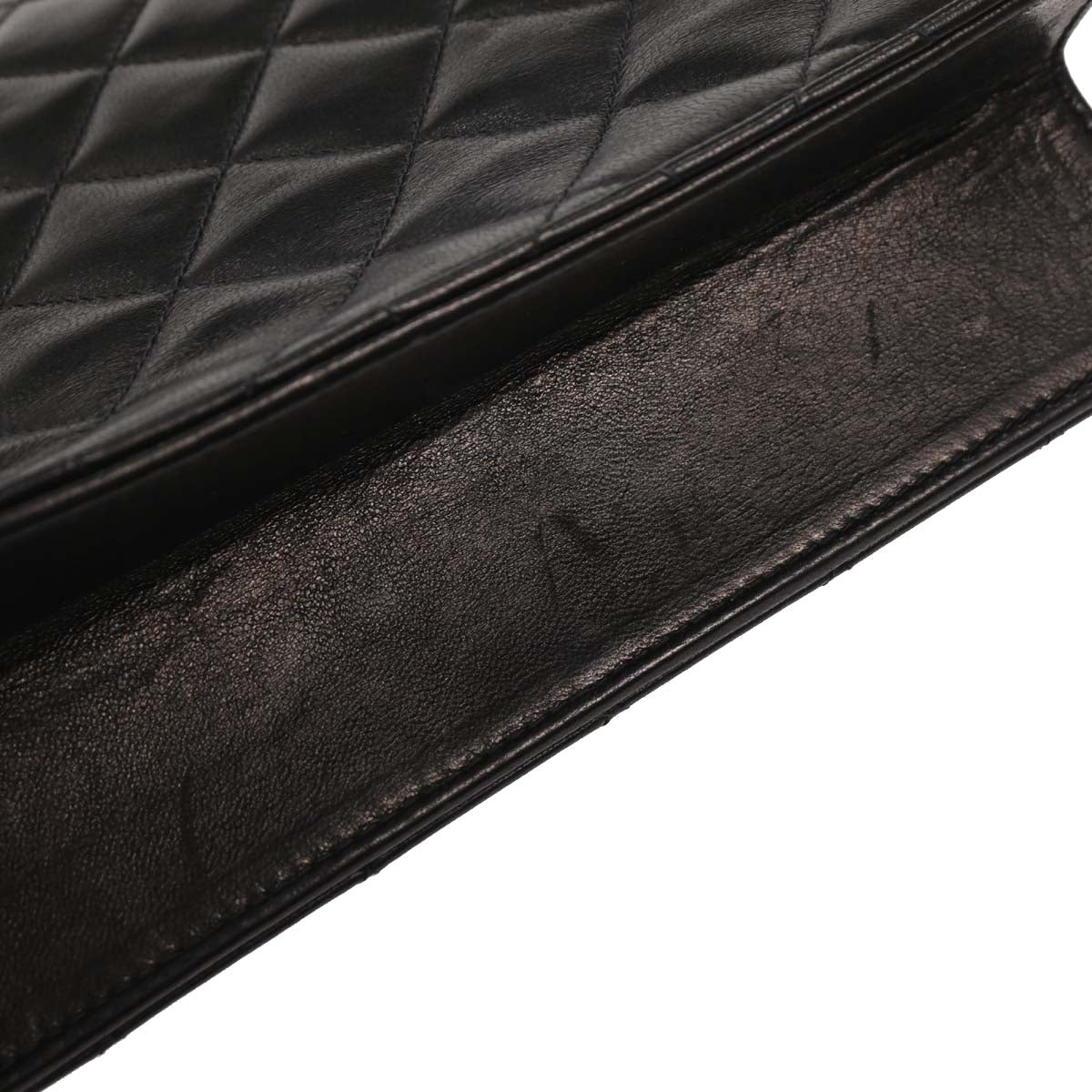 Chanel 2004-2005 Black Lambskin Turnlock Small Half Flap Shoulder Bag
