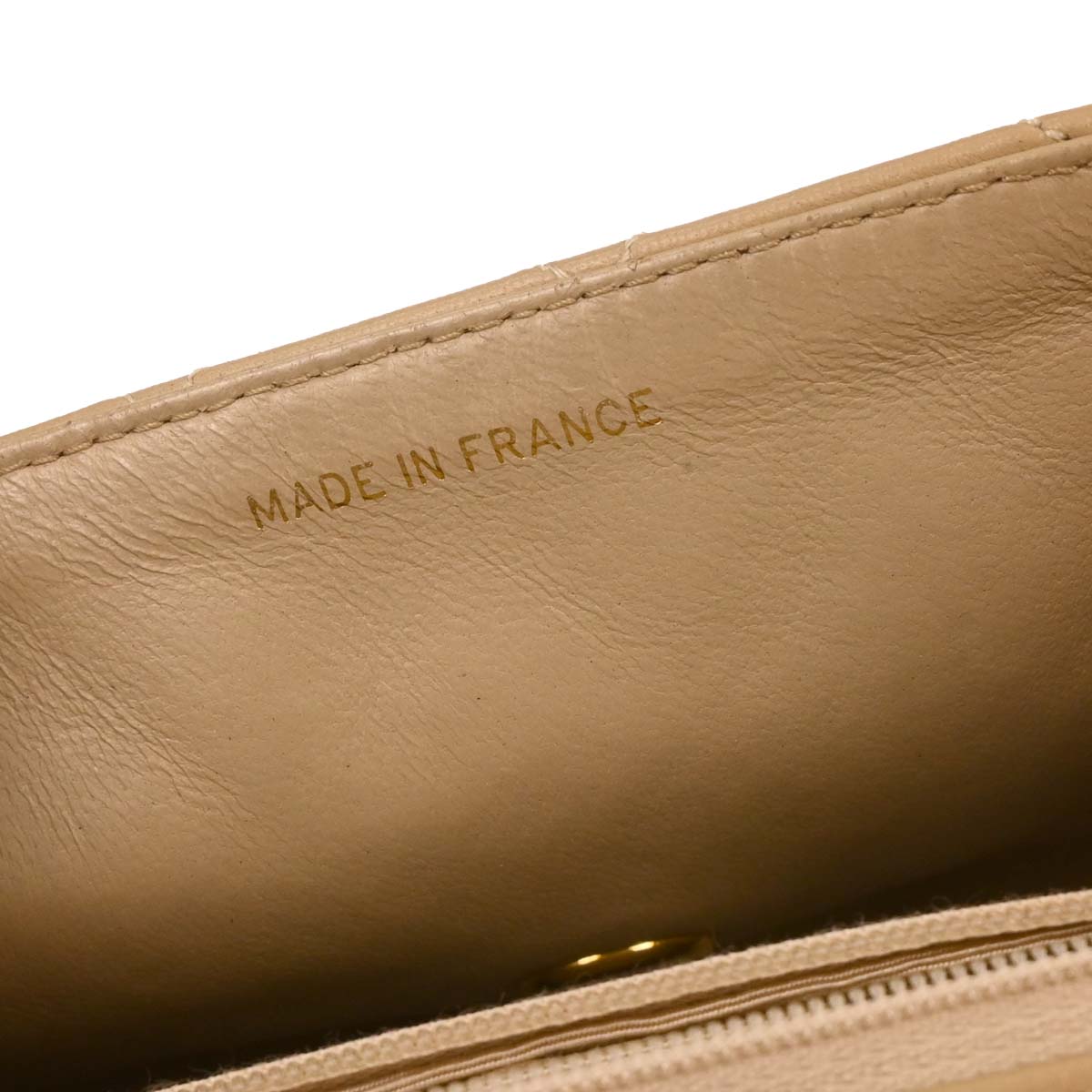 Chanel 1989-1991 Beige Lambskin Mini Classic Square Flap Shoulder Bag