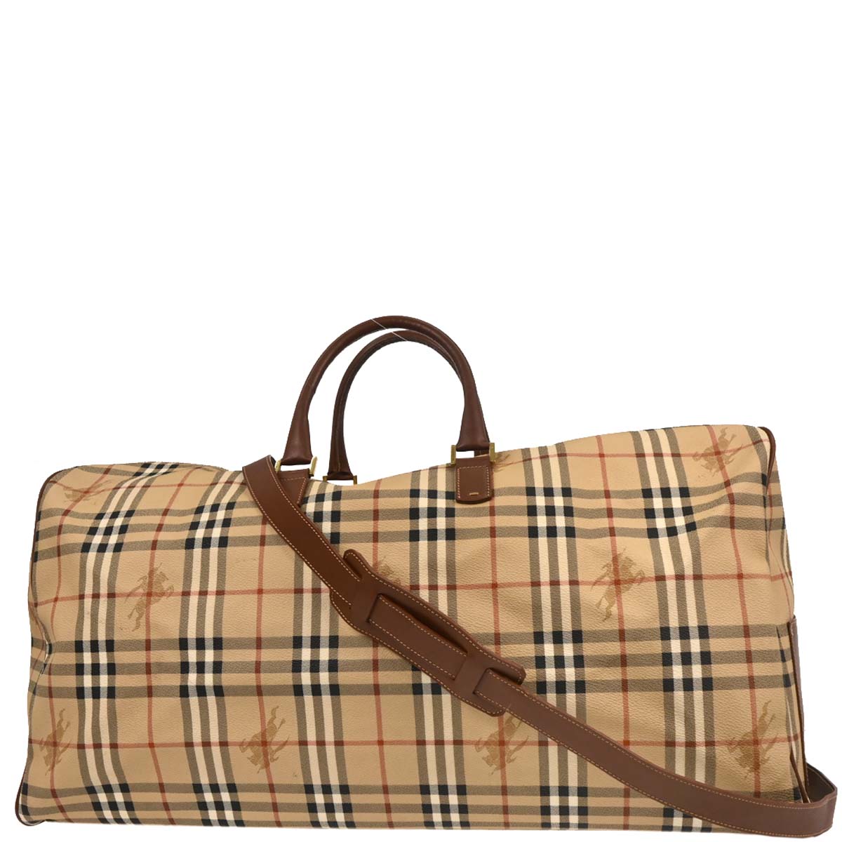 Burberry Beige PVC House Check Duffle 2way Shoulder Handbag