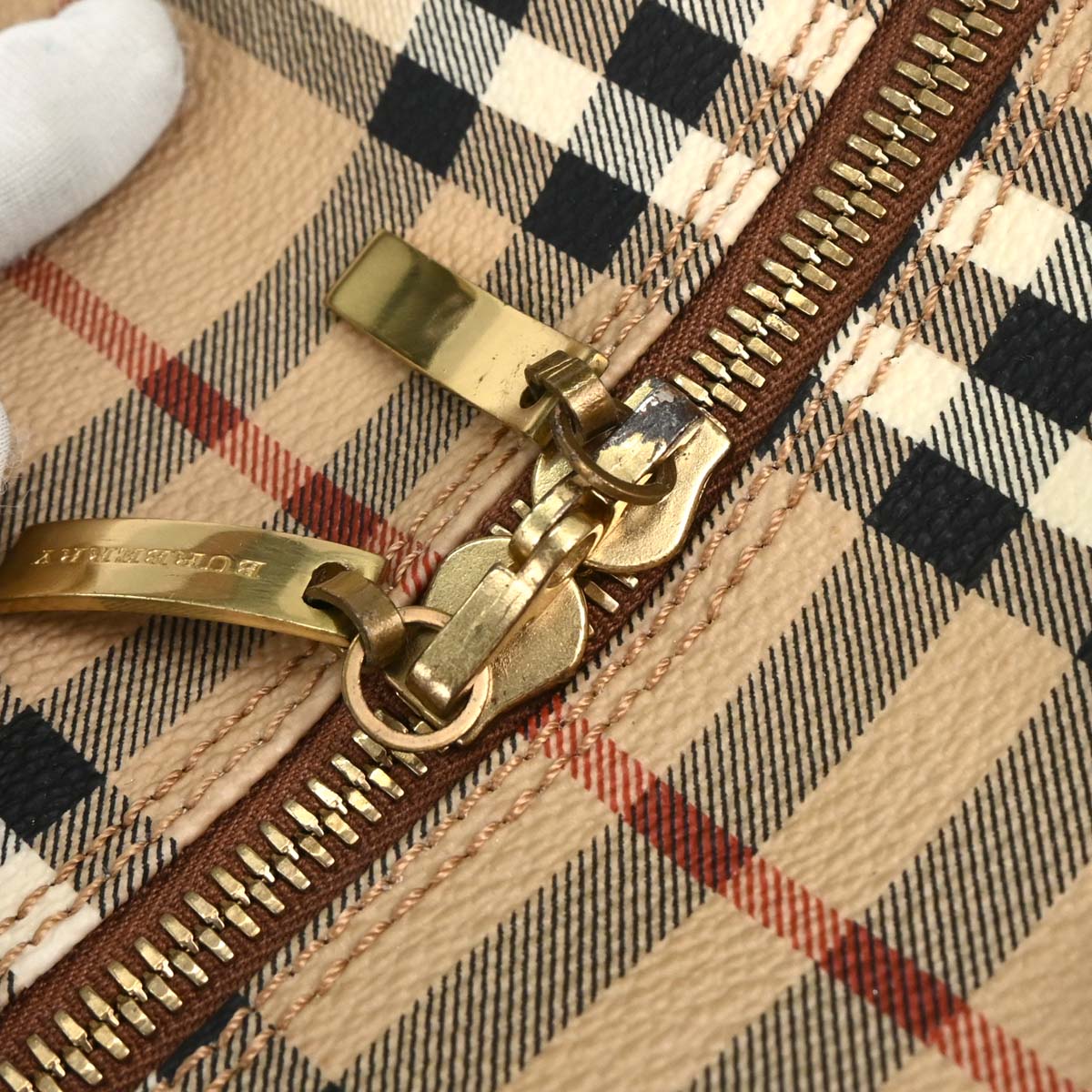 Burberry Beige PVC House Check Duffle 2way Shoulder Handbag