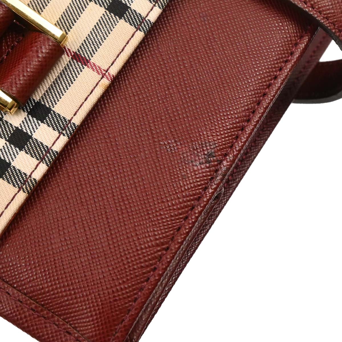 Burberry Beige Bordeaux Burberry Check Tote Bag