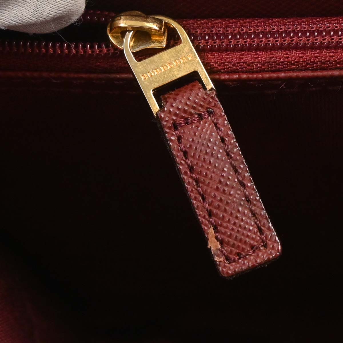Burberry Beige Bordeaux Burberry Check Tote Bag
