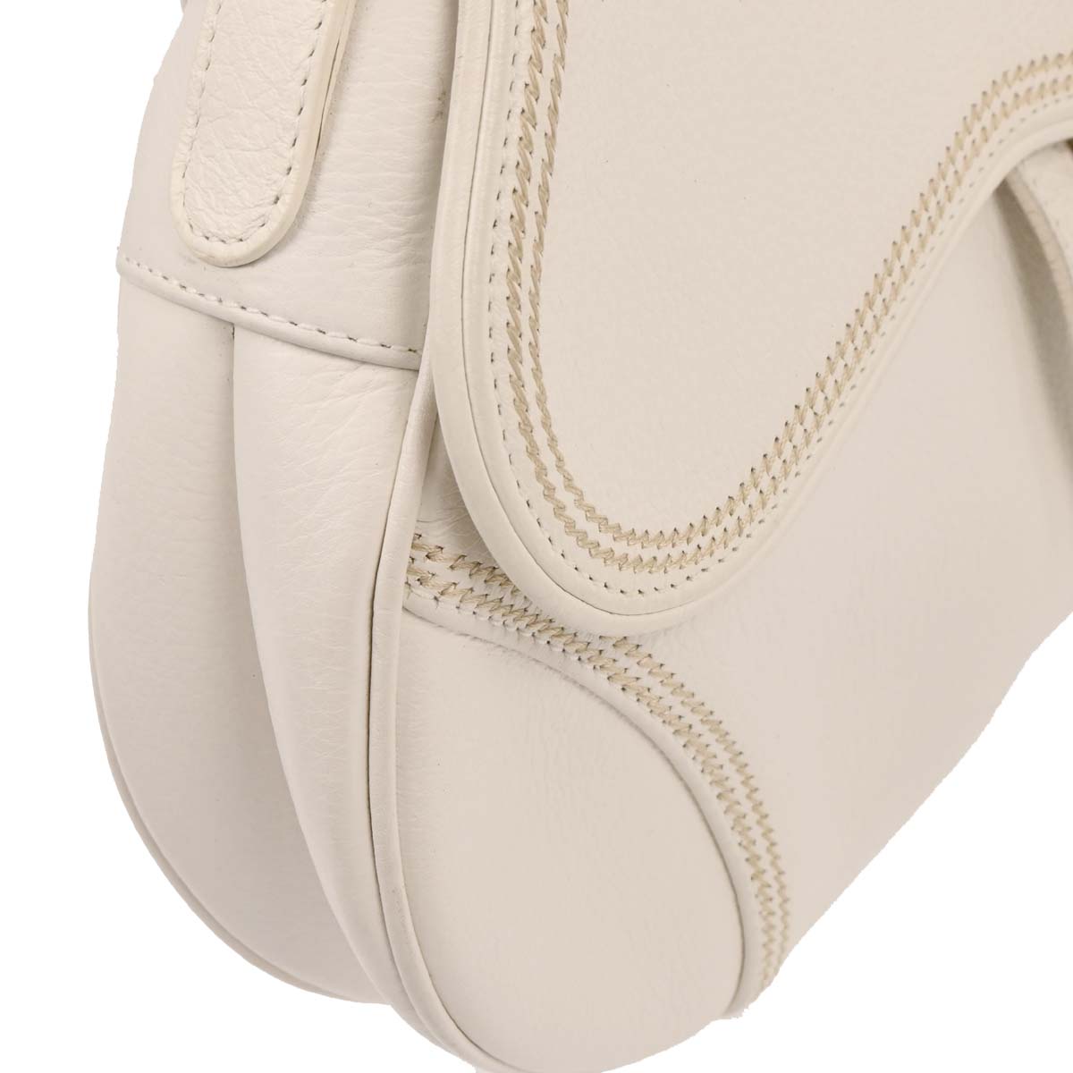 Christian Dior 2006 White Leather Saddle Handbag