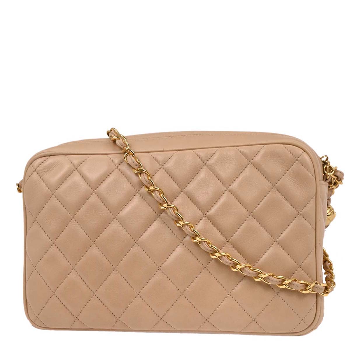 Chanel 1994-1996 Beige Lambskin Camera Bag Small