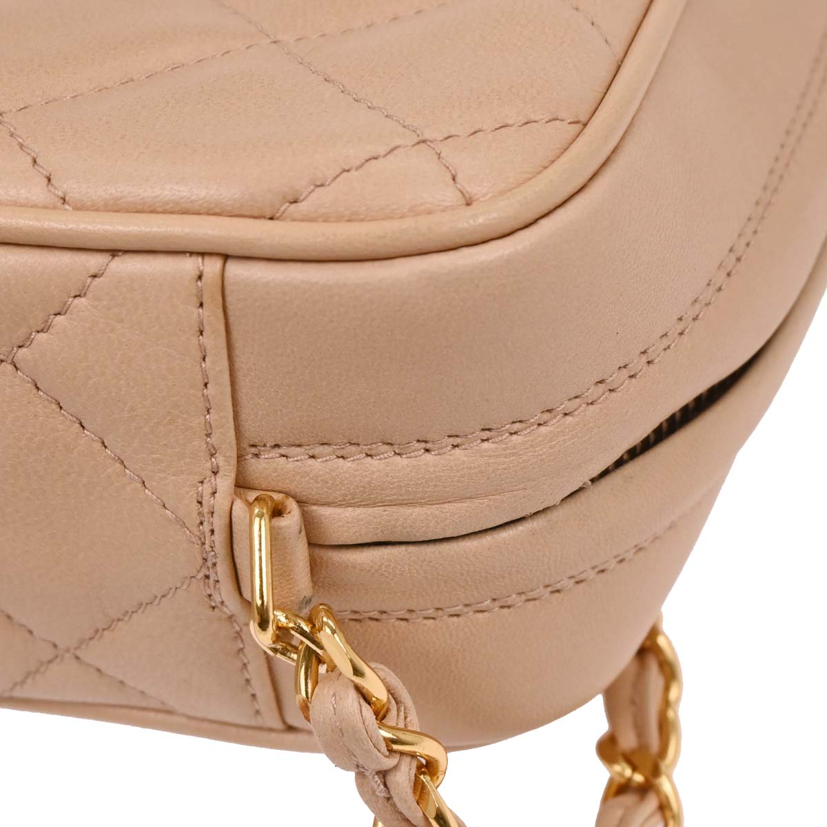 Chanel 1994-1996 Beige Lambskin Camera Bag Small