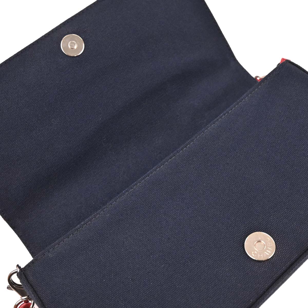 Chanel 2001-2003 Navy Silver Canvas No.5 Choco Bar Handbag