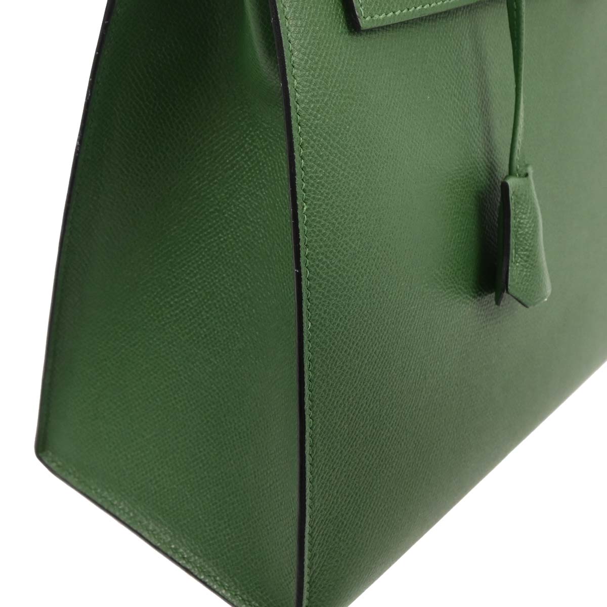 Hermes 2003 Green Courchevel Kelly 35 Sellier 2way Shoulder Handbag