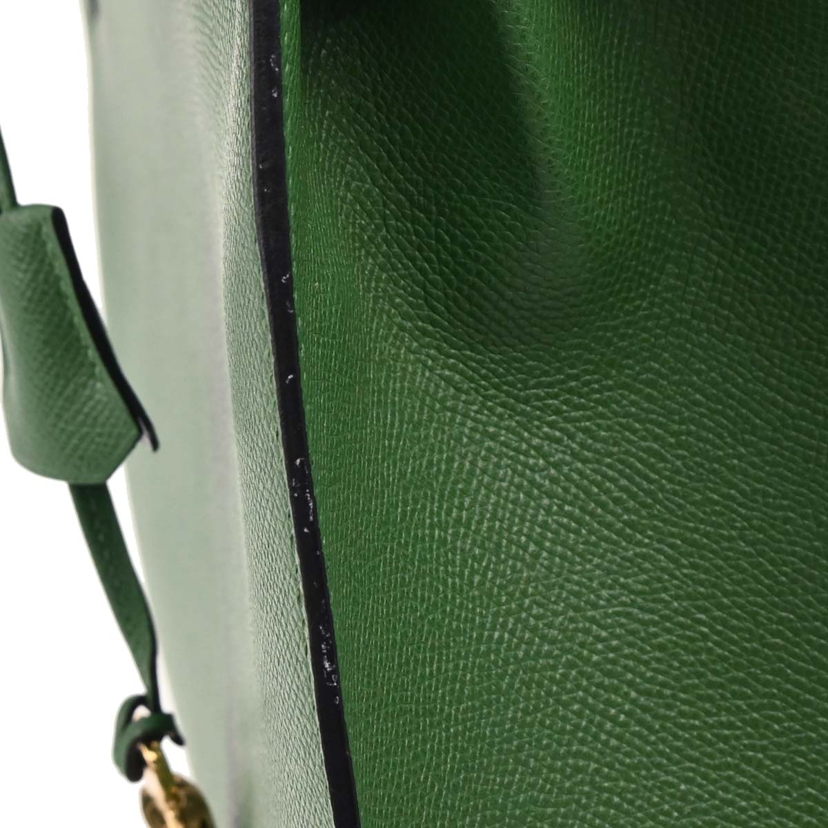 Hermes 2003 Green Courchevel Kelly 35 Sellier 2way Shoulder Handbag
