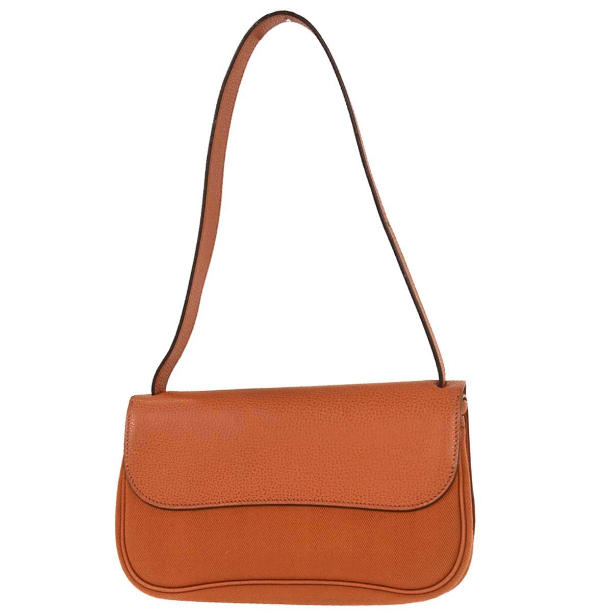 Hermes 2005 Orange Toile Chevrons Vache Liegee Sac Colorado PM Handbag