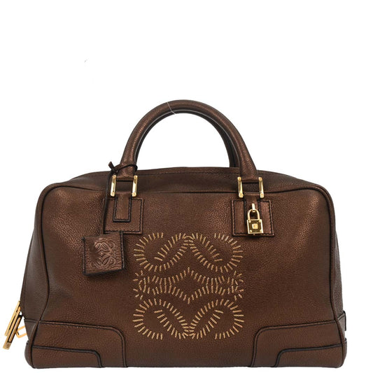 Loewe Bronze Leather Amazona 36 Handbag