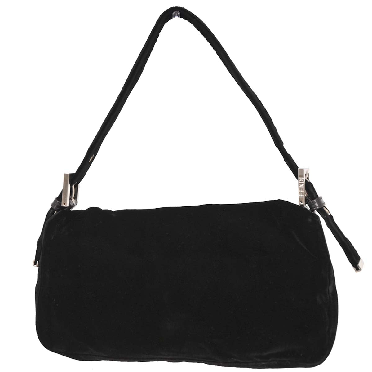 Fendi Black Velvet Baguette Handbag