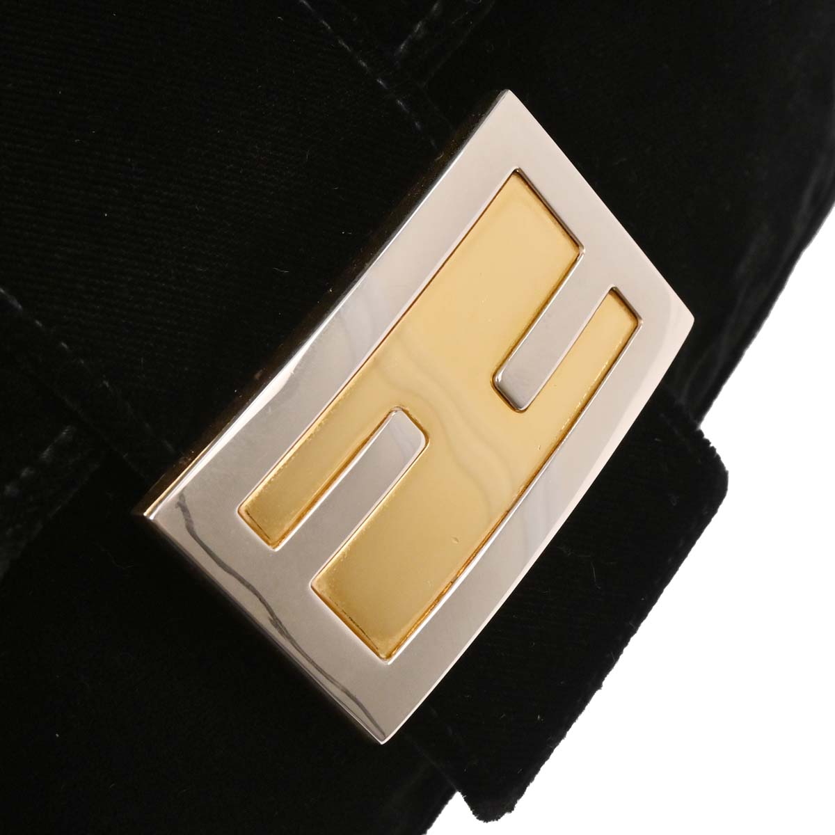 Fendi Black Velvet Baguette Handbag