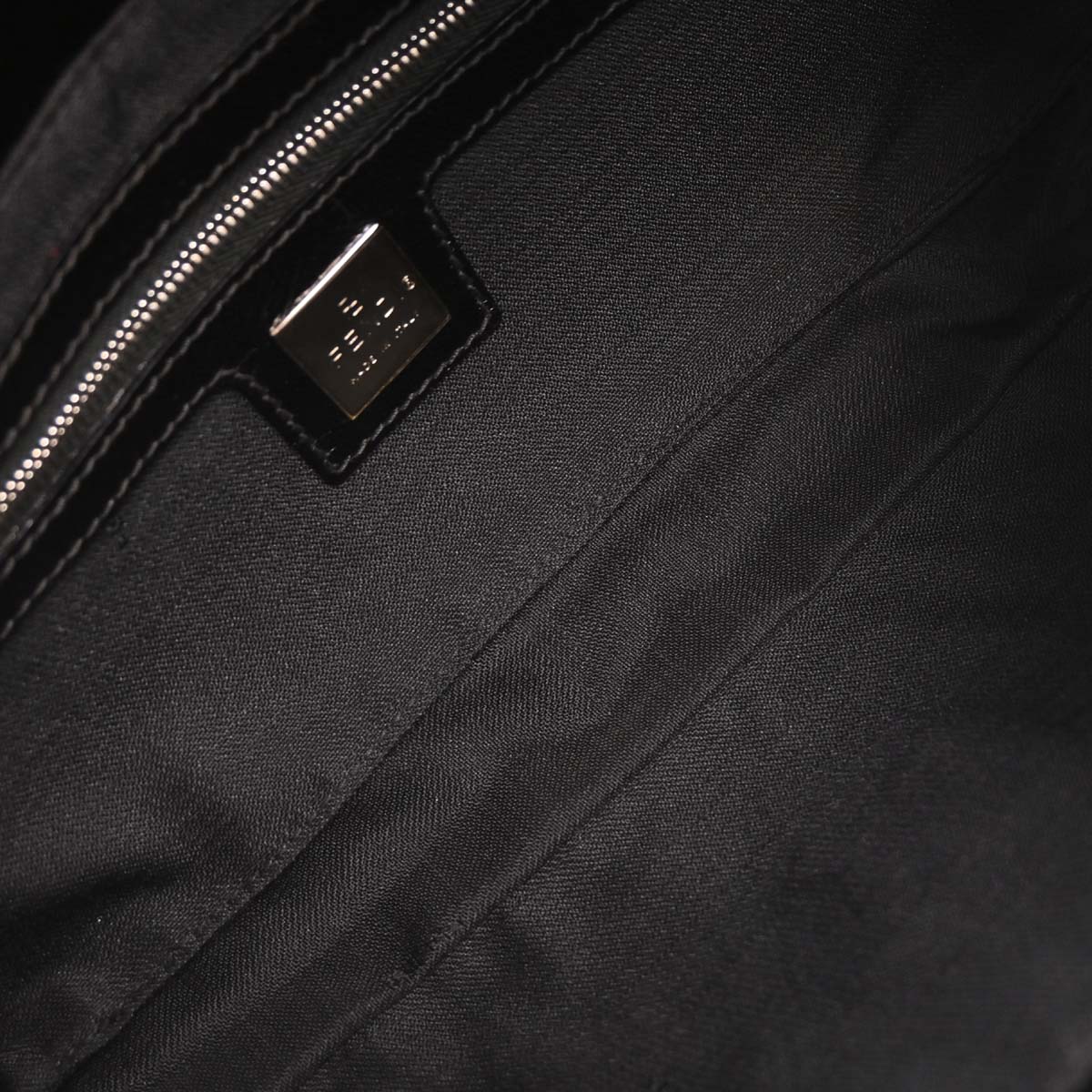 Fendi Black Velvet Baguette Handbag