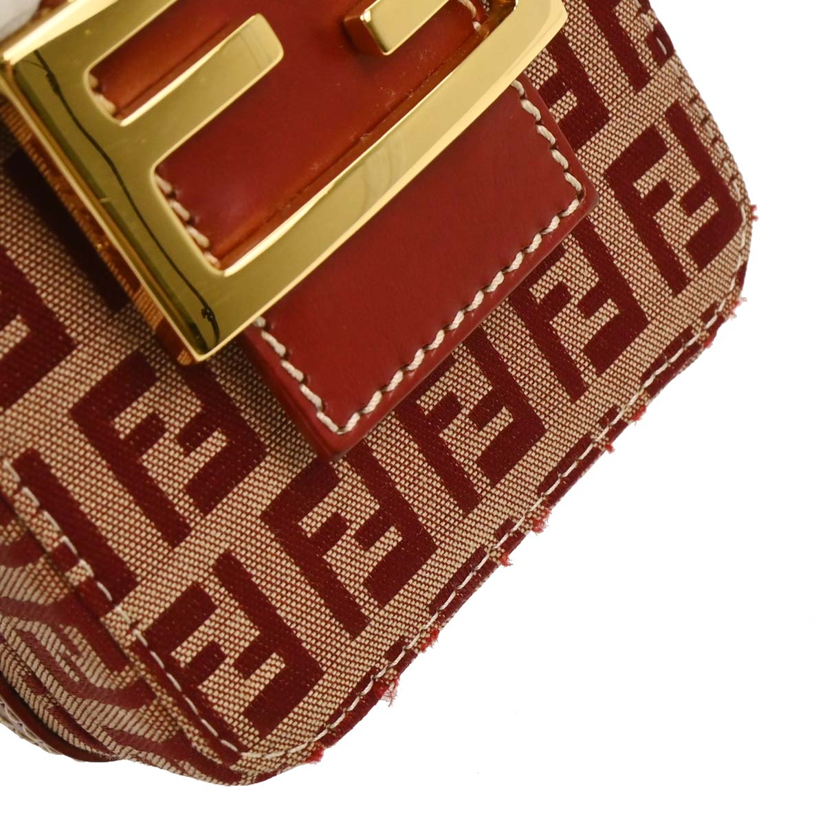 Fendi Red Zucchino Vanity Handbag