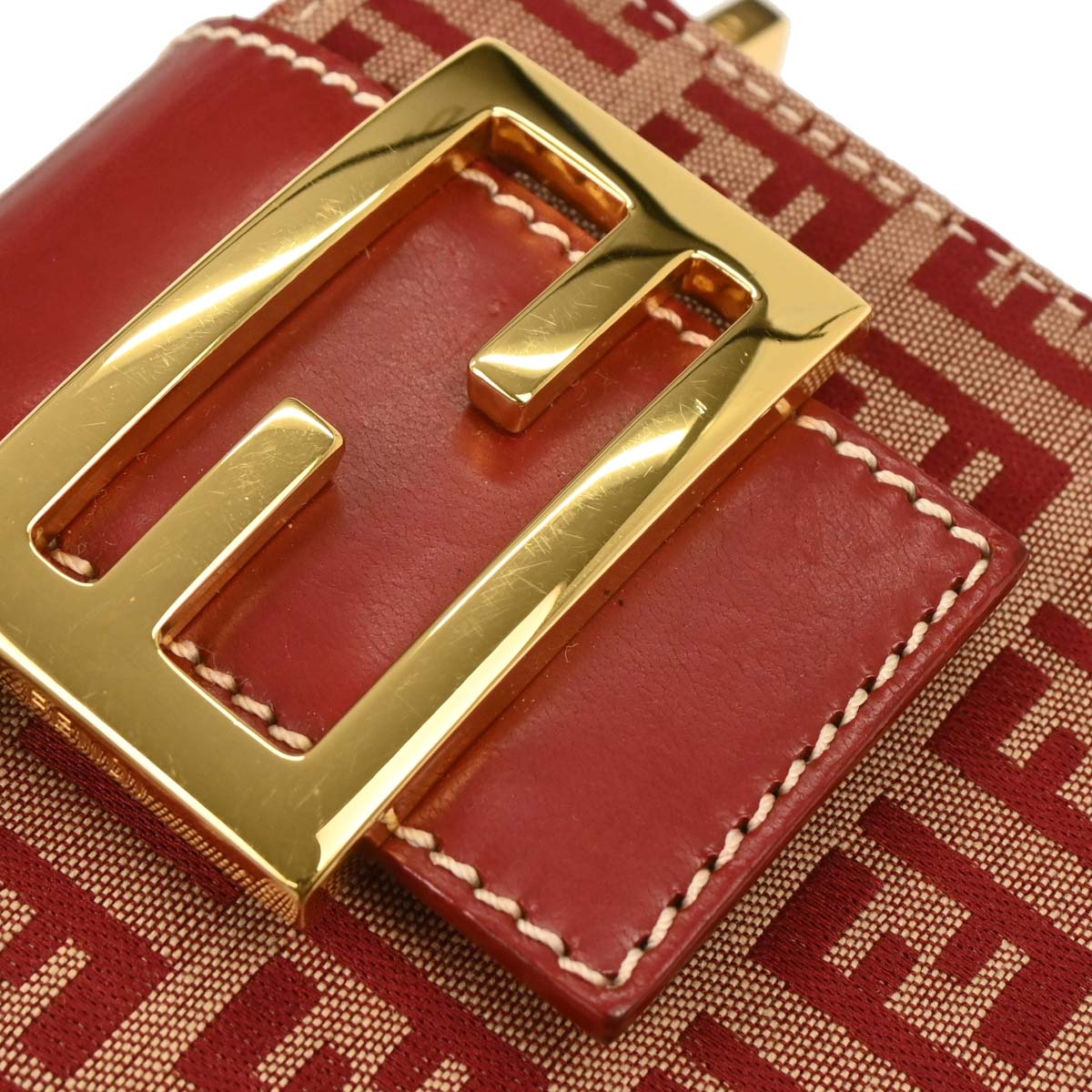 Fendi Red Zucchino Vanity Handbag