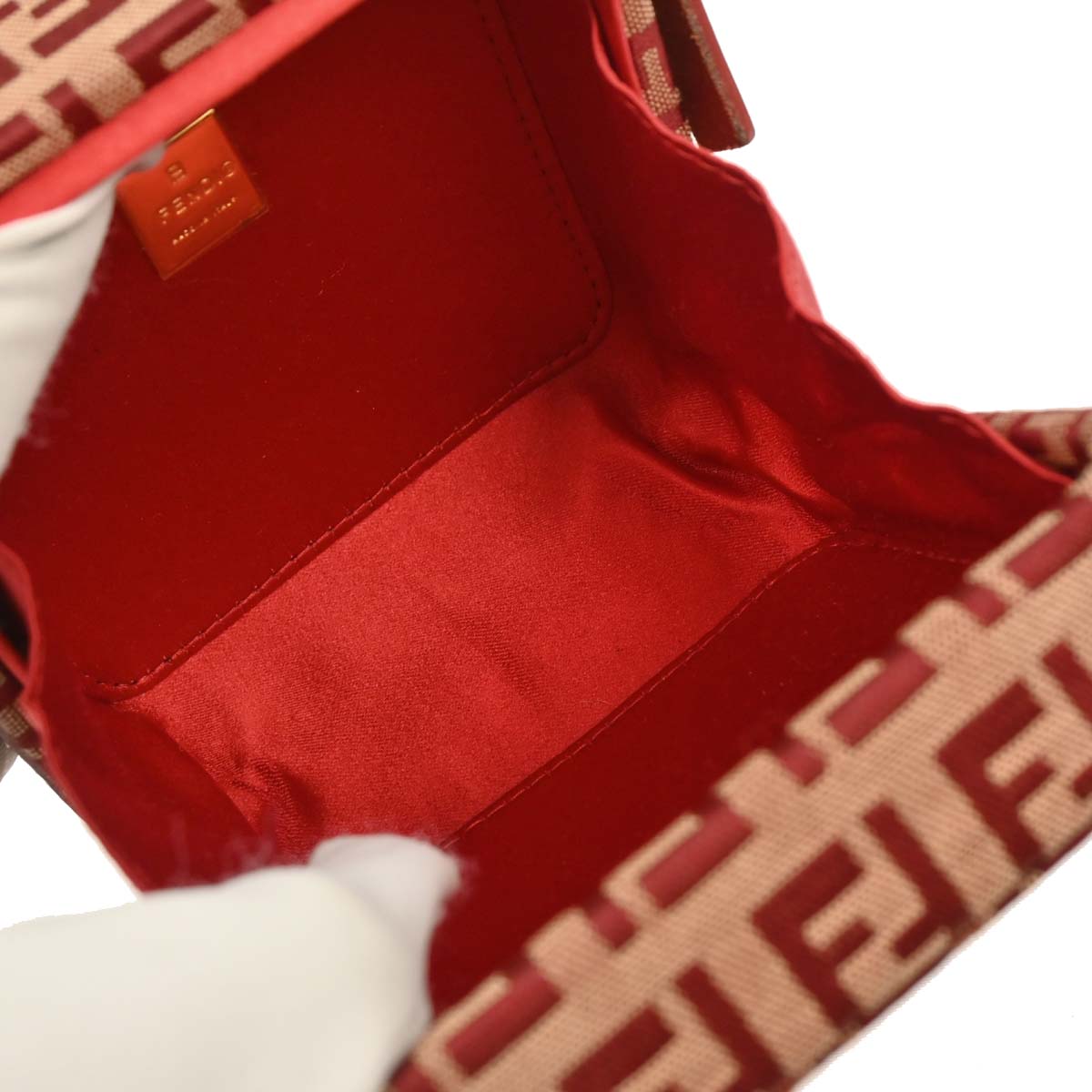 Fendi Red Zucchino Vanity Handbag