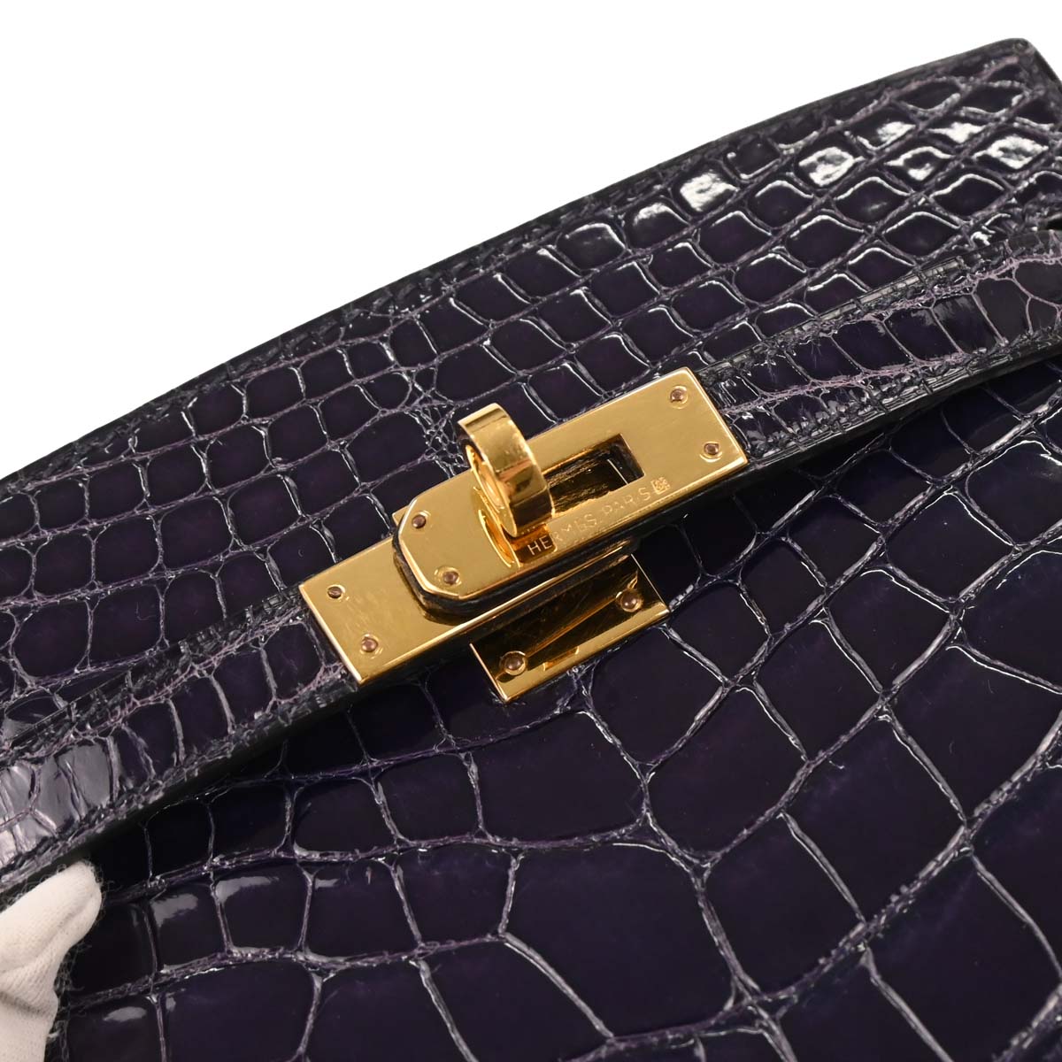 Hermes * Raisin Alligator Kelly Sport PM Shoulder Bag