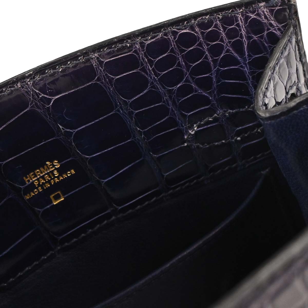 Hermes * Raisin Alligator Kelly Sport PM Shoulder Bag