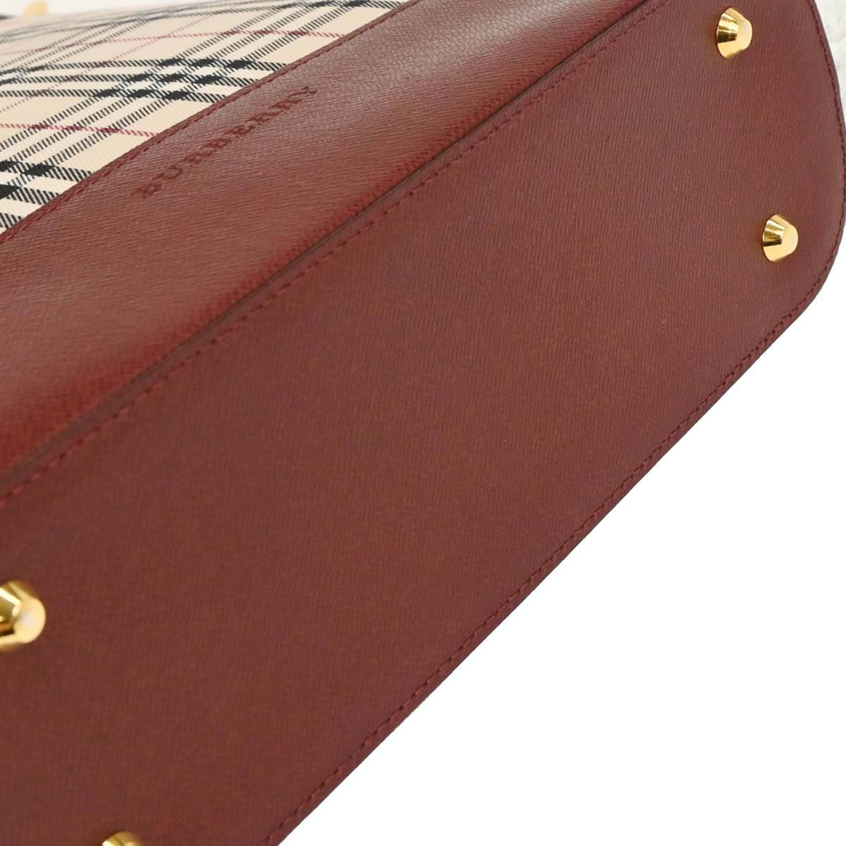 Burberry Beige Bordeaux Burberry Check Shoulder Bag