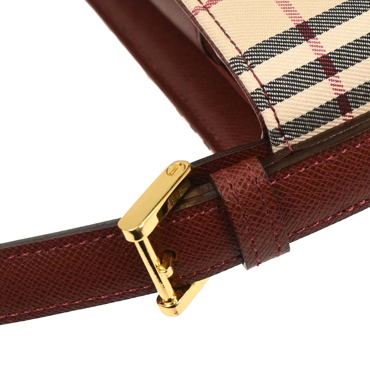 Burberry Beige Bordeaux Burberry Check Shoulder Bag