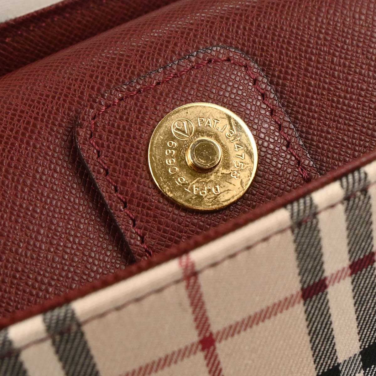 Burberry Beige Bordeaux Burberry Check Shoulder Bag