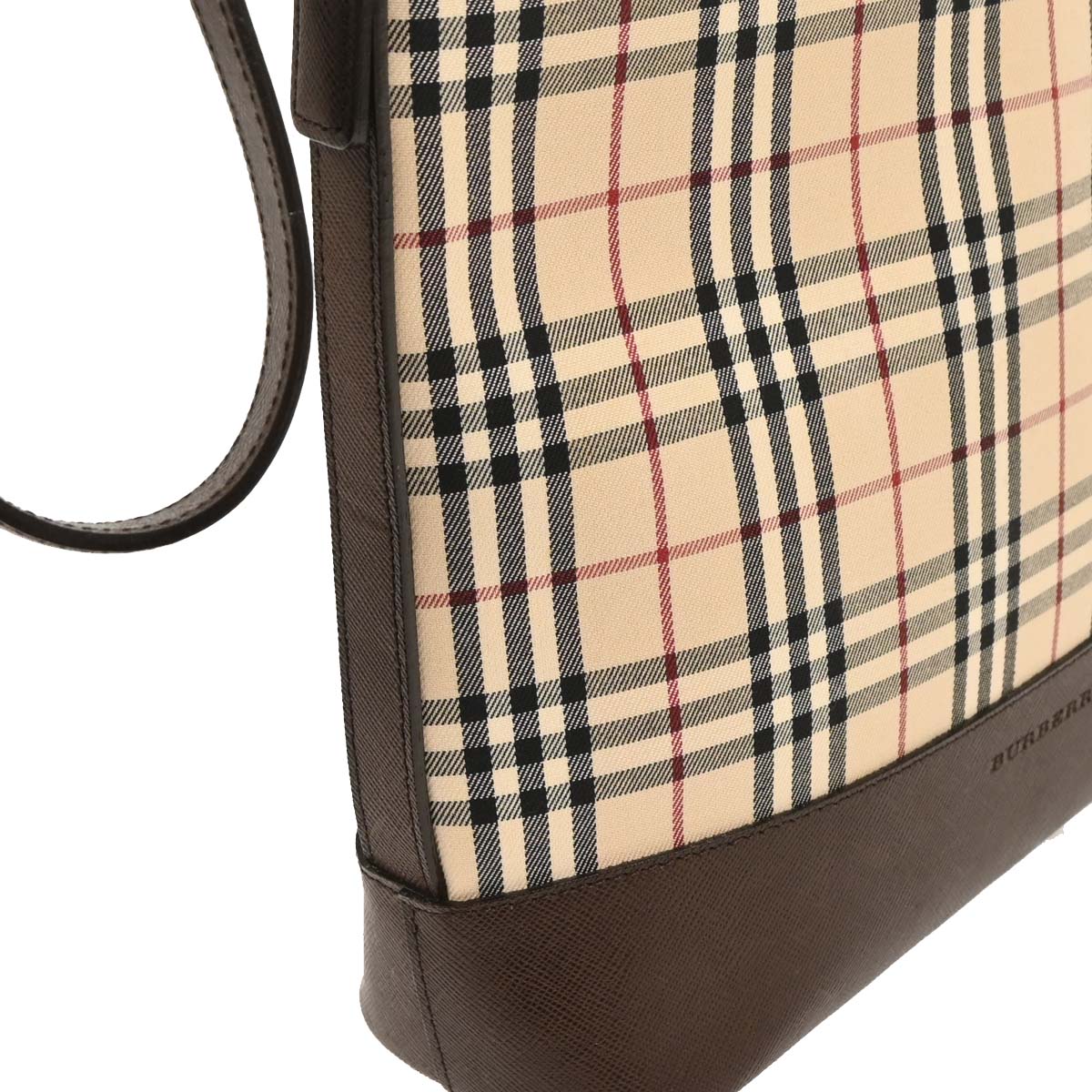 Burberry Beige Brown Burberry Check Shoulder Bag