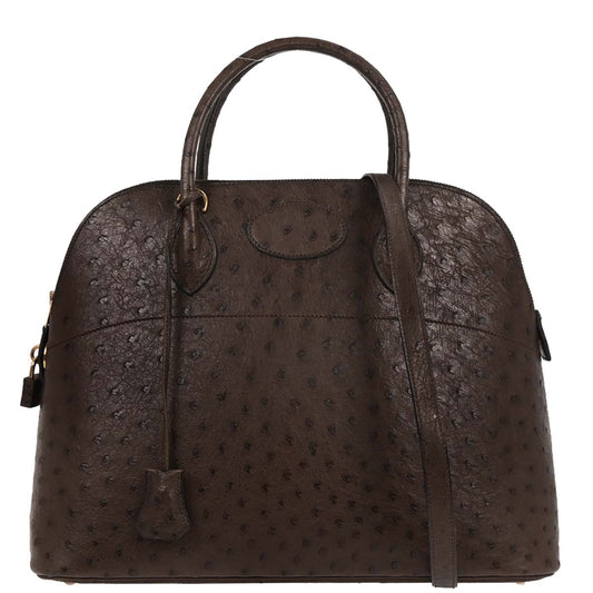 Hermes * Havane Ostrich Bolide 35 2way Shoulder Handbag