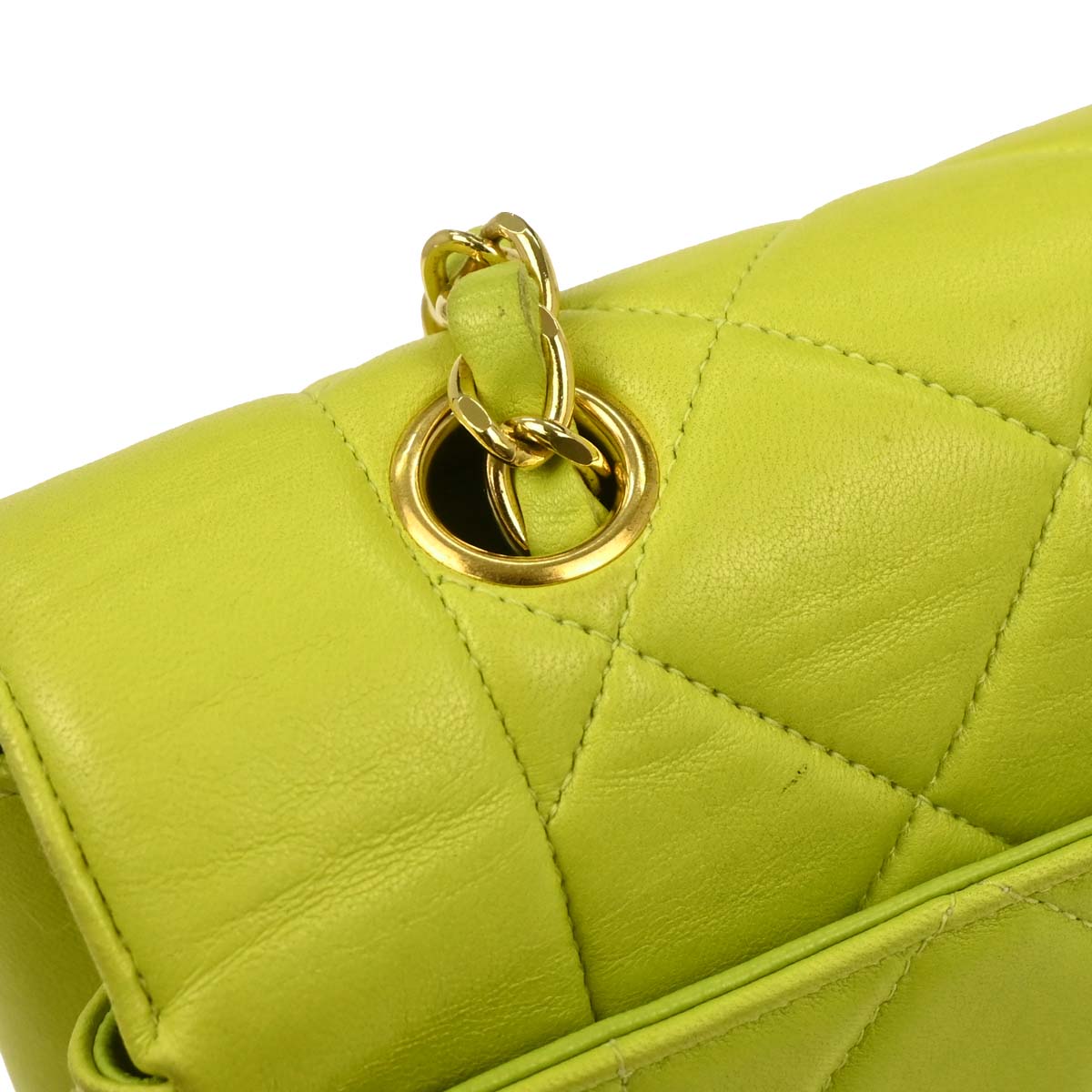Chanel 1996-1997 Light Green Lambskin Medium Diana Shoulder Bag