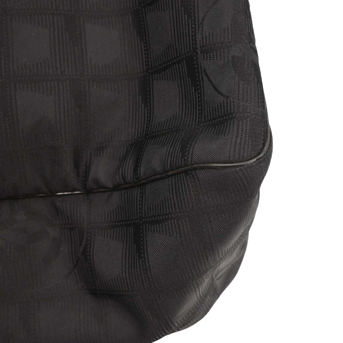 Chanel 2008-2009 Black Jacquard Nylon Travel Line Tote Handbag