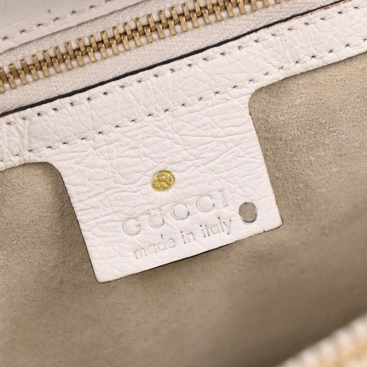 Gucci * White Ostrich Metal Bamboo Handbag
