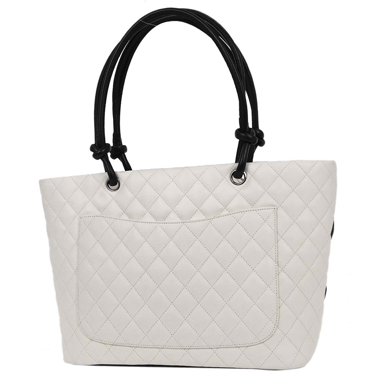 Chanel 2004-2005 White Calfskin Cambon Ligne Tote Handbag