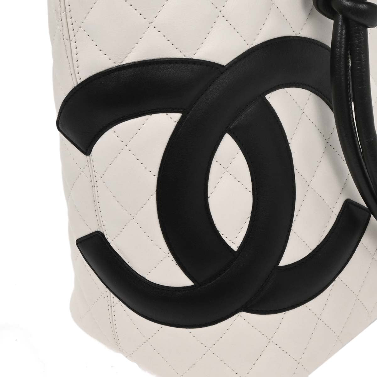 Chanel 2004-2005 White Calfskin Cambon Ligne Tote Handbag