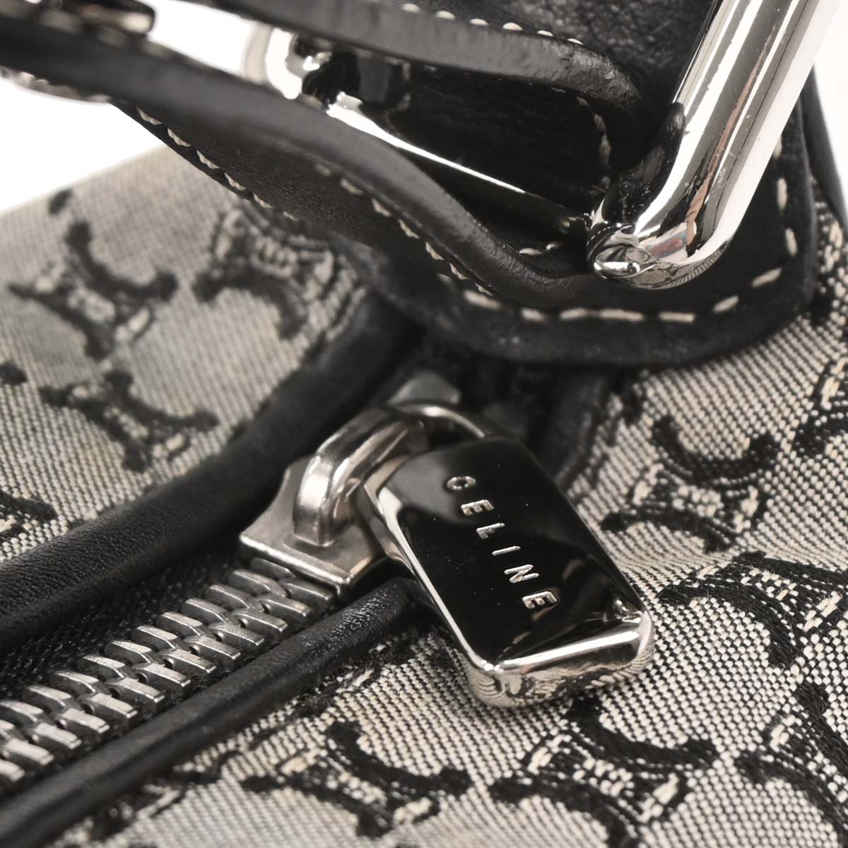 Celine Black Canvas Macadam Handbag