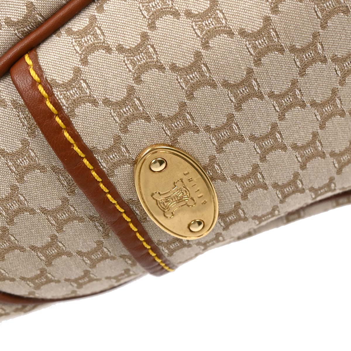Celine Beige Canvas Macadam Boogie Tote Handbag