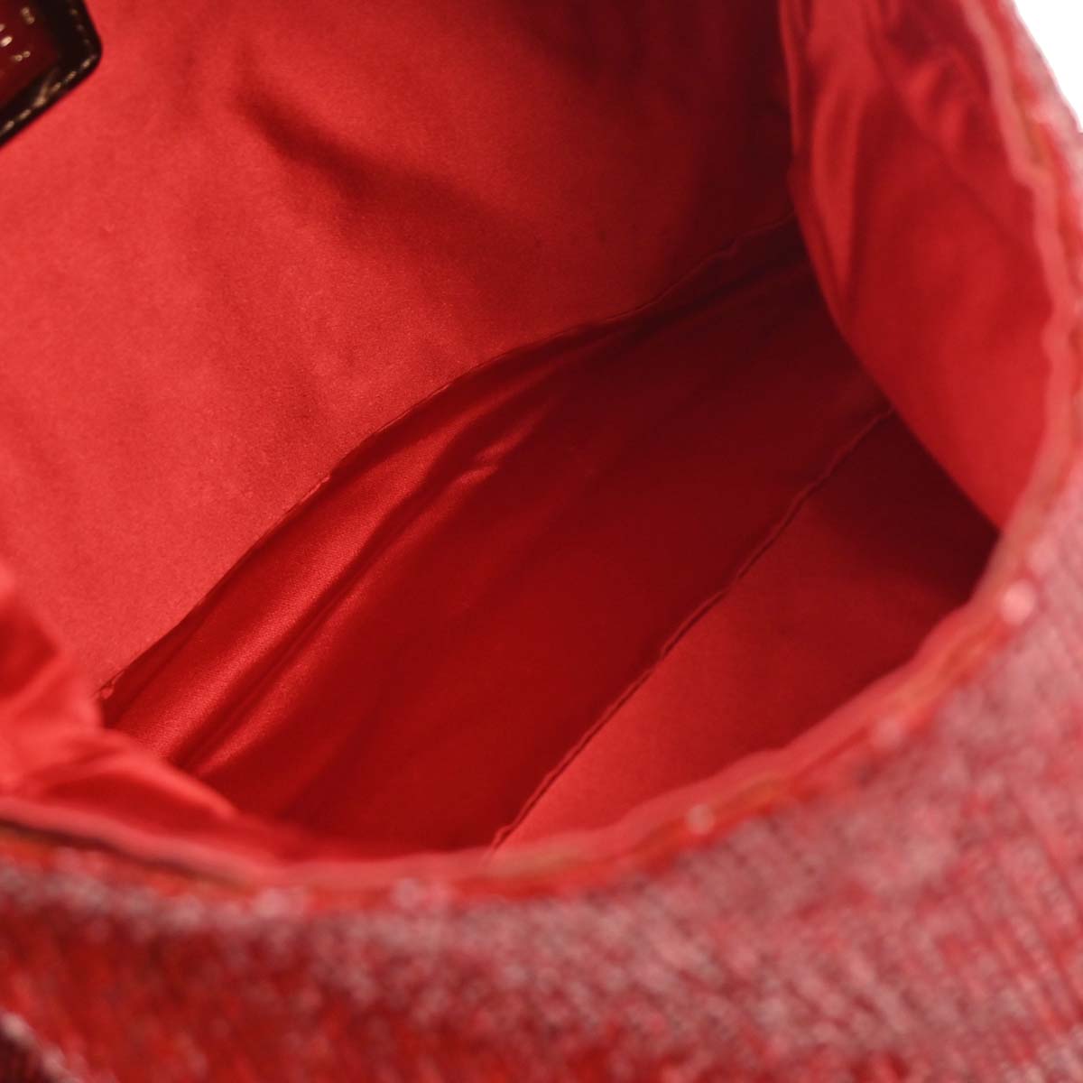 Fendi Red Beaded Mamma Baguette Handbag