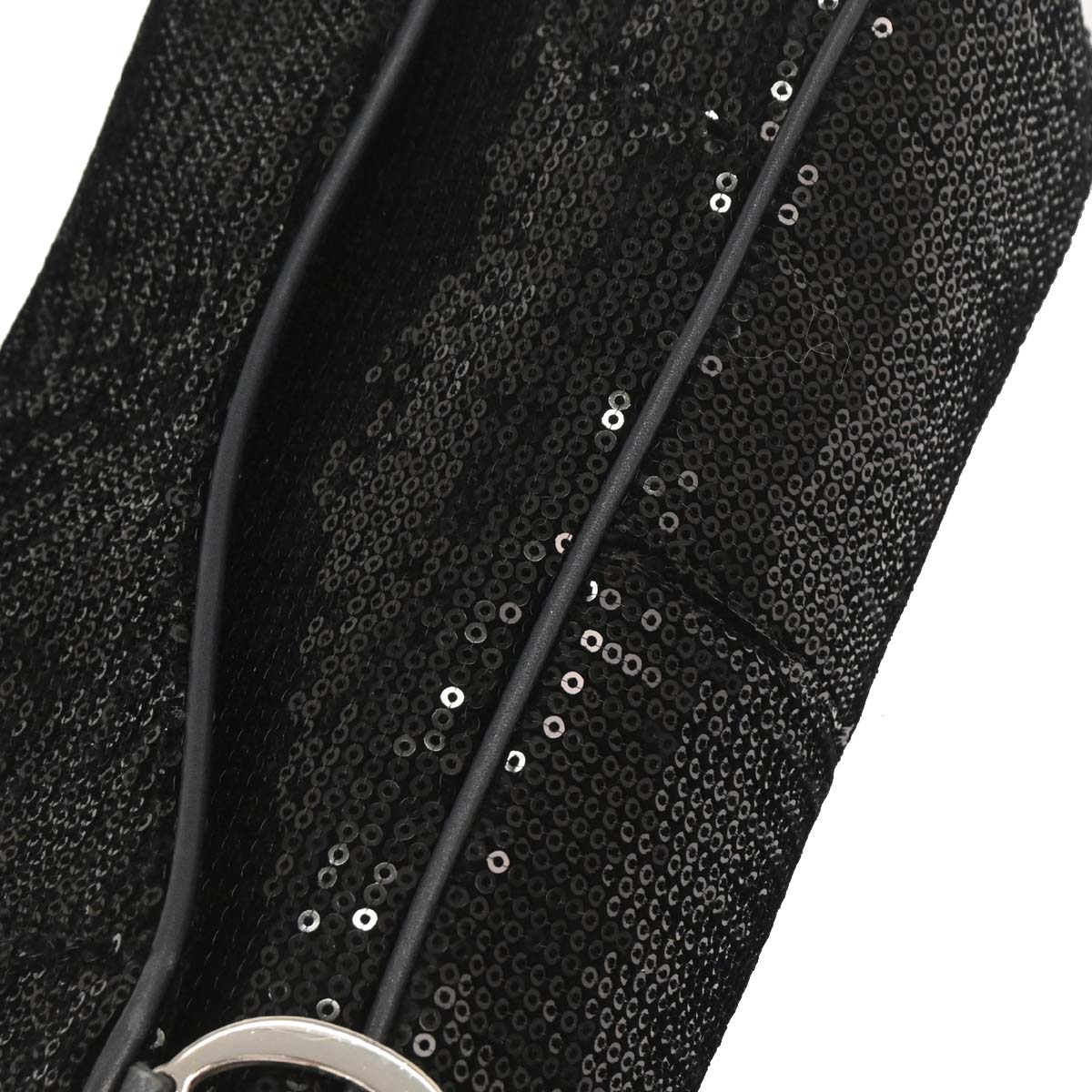 Christian Dior Black Velvet Sequins Handbag